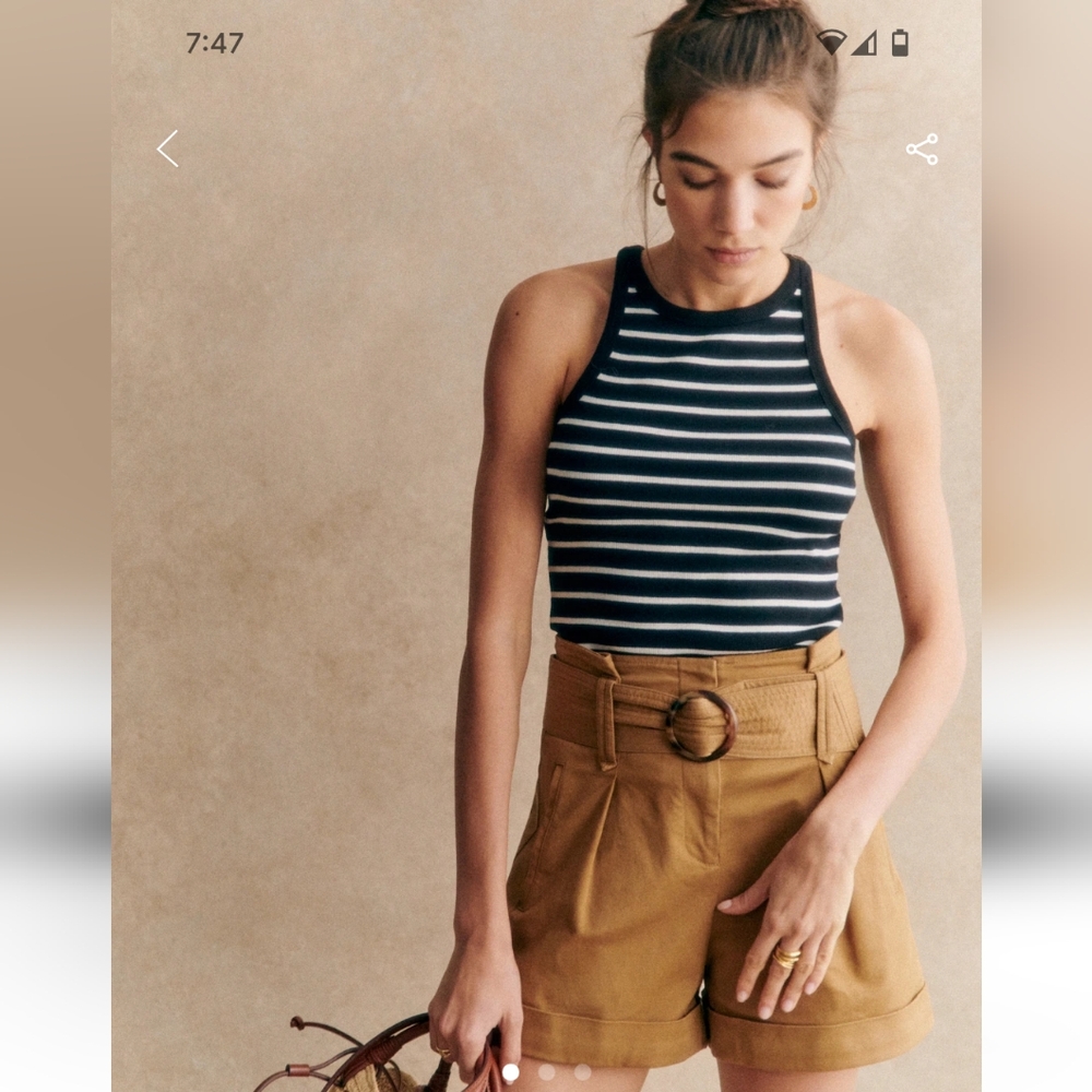 Sezane Rome Caramel Shorts Sz6